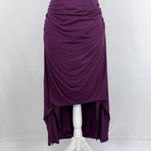 Naked Princess Women's Modal Ruched High Low Tank Dress Small Purple - Picture 4 of 14